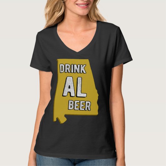 Drink AL Beer State Of Alabama Beer Birmingham Hun Tシャツ (正面)