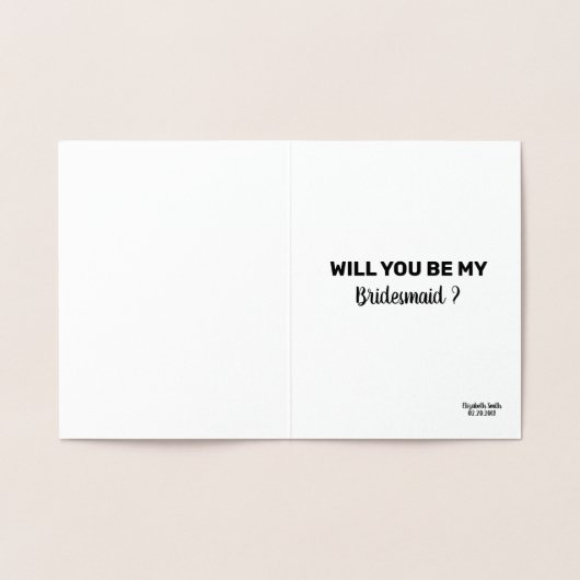 Drink and Dance on the Table - Bridesmaid Proposal 箔カード (内部)