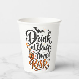 Drink at Your Own Risk おもしろハロウィンパーティー 紙コップ