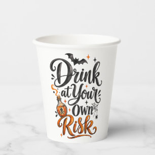 Drink at Your Own Risk おもしろハロウィンパーティー 紙コップ