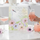 Drink Bridal Shower Whooping Crane Anemones  台座サイン