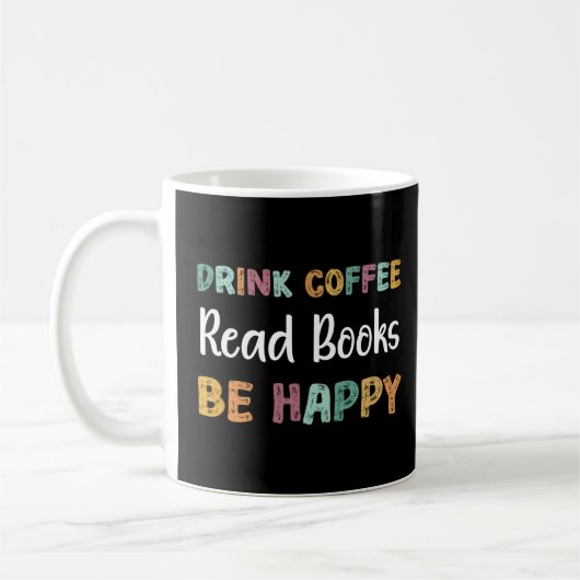 Drink Coffee 読 Books Be Happy Book読 Teac コーヒーマグカップ (左)