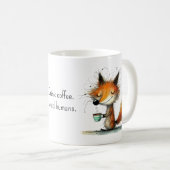 Drink Coffee. Avoid Humans. Whimsical Fox Funny コーヒーマグカップ (正面右)