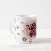 “Drink Coffee & Be Kind – Cute Aesthetic Pastel  コーヒーマグカップ (正面左)