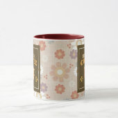 Drink Coffee Mug – Maroon Floral Aesthetic Pattern マグカップ (中央)