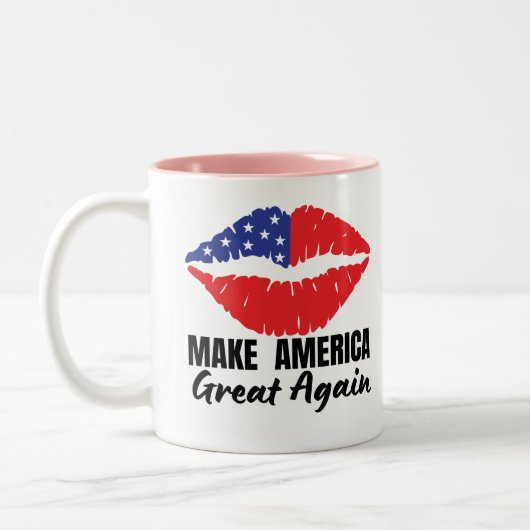 Drink Coffee, Support Trump 2024! ツートーンマグカップ (左)