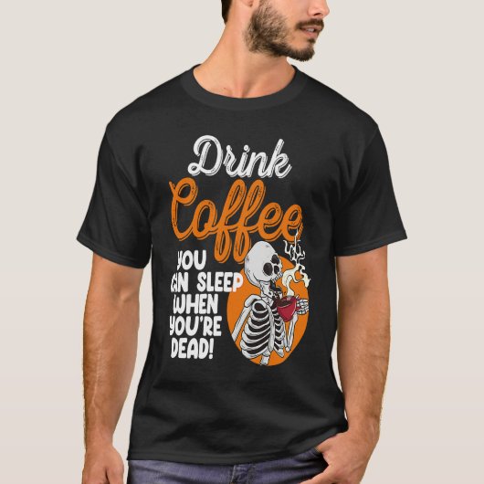Drink Coffee You Can Sleep When Dead Women Pirate Tシャツ (正面)