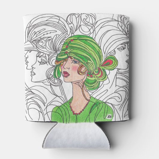 Drink Cooler Green Flapper Girl 缶クーラー (裏面)