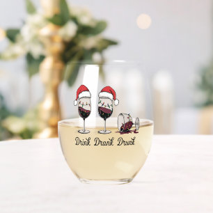 Drink Drank Drunk クリスマス ワイン ステムなしワイングラス