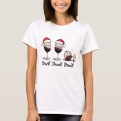 Drink Drank Drunk クリスマス ワイン Tシャツ (正面)
