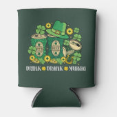 Drink Drank Drunk Funny St Patrick's Day Beer 缶クーラー (正面)