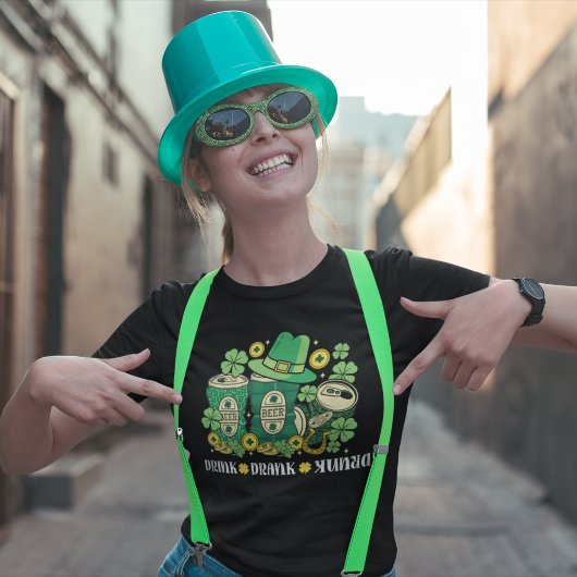 Drink Drank Drunk Funny St Patrick's Day Beer Tシャツ