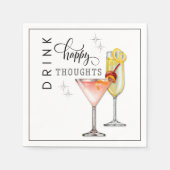 Drink Happy Thoughts Cocktail Napkins スタンダードカクテルナプキン (正面)