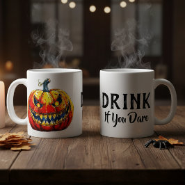 Drink if you dare Halloween Smiling Pumpkin ジャンボコーヒーマグカップ