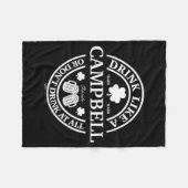 Drink Like A Campbell Shamrock St Patricks Day  フリースブランケット (正面(横))