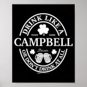 Drink Like A Campbell Shamrock St Patricks Day  ポスター (正面)