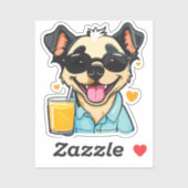 drink-loving dog シール (シート)