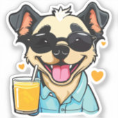 drink-loving dog シール (正面)