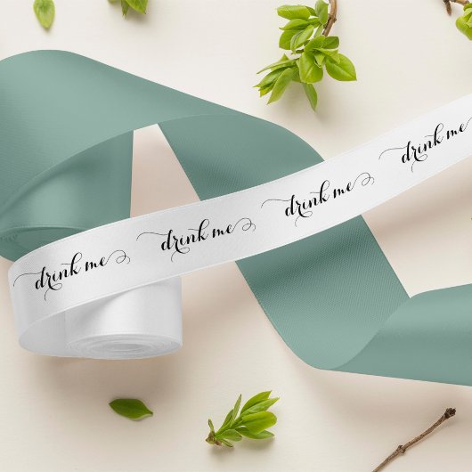 Drink Meスクリプトエレガントサテンリボン サテンリボン