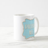 "Drink Me"おとぎ話お茶パーティーパステルブルー コーヒーマグカップ (正面右)