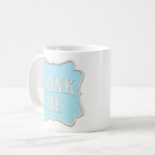 "Drink Me"おとぎ話お茶パーティーパステルブルー コーヒーマグカップ (正面左)
