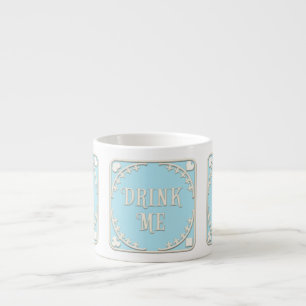 "Drink Me"ワンダーランドティーパーティーパステルブルーエンブレム エスプレッソカップ