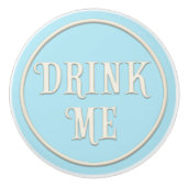 "Drink Me"ワンダーランドティーパーティーパステルブルー セラミックノブ (正面)