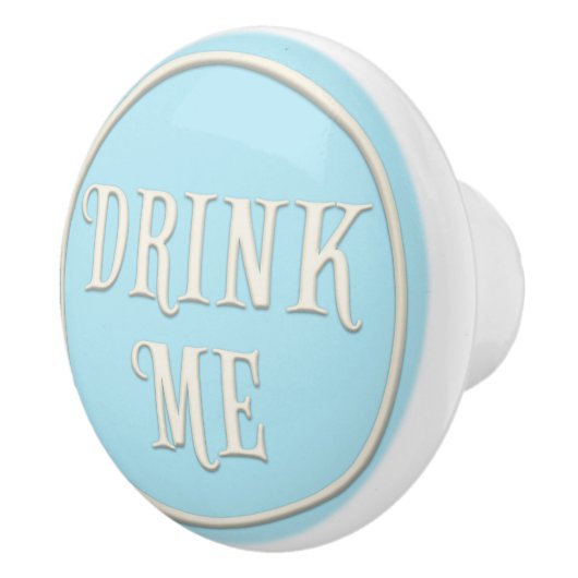 "Drink Me"ワンダーランドティーパーティーパステルブルー セラミックノブ (右)