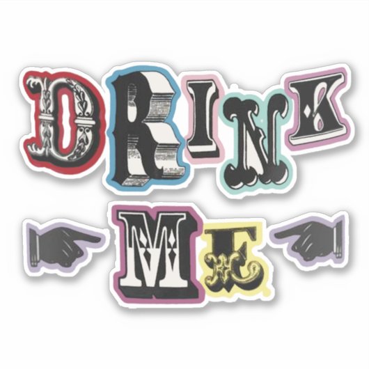 Drink Me 3ステッカー シール (正面)