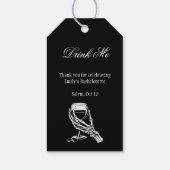 Drink Me Gothic Skeleton Hand Black Bachelorette ギフトタグ (裏面)