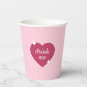Drink Me Pink Retro Galentines Day Party  紙コップ (正面)