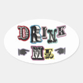Drink Me Sticker 楕円形シール (正面)