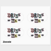 Drink Me Sticker 楕円形シール (シート)