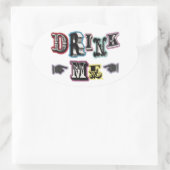 Drink Me Sticker 楕円形シール (バッグ)