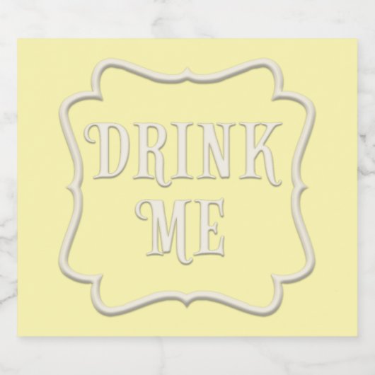 "Drink Me" Wonderland Teaパーティー黄色 リキュールボトルラベル (シングルラベル)