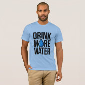 DRINK MORE WATER with a blue drop icon Tシャツ (正面フル)