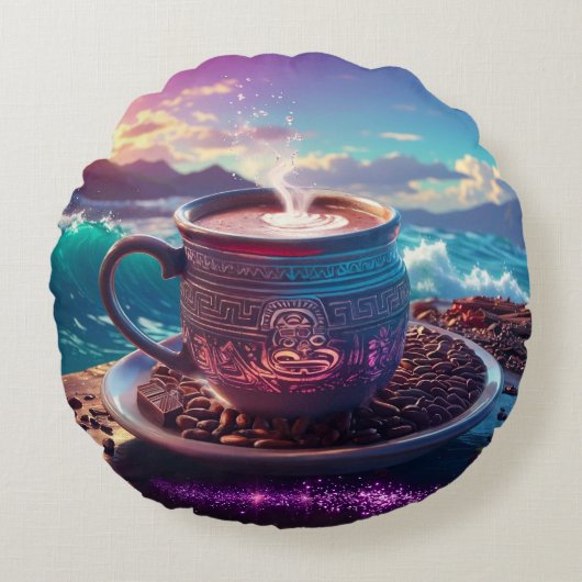 DRINK OF THE GODS - COCOA ラウンドクッション (正面)