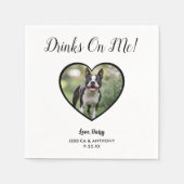 Drink On モダン Me Photo Pet 結婚's スタンダードカクテルナプキン (正面)