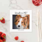 Drink on Meかわいいおもしろいフォトペットドモダンッグ結婚ズ スタンダードカクテルナプキン (インサイチュ)