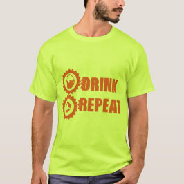 drink repeat alcool humour biere tシャツ