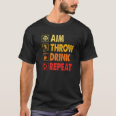 Drink Repeat   Axe Throwing Game Axe Throwing Spor Tシャツ (正面)