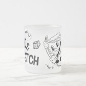 Drink & Sketch (black and white) フロストグラスマグカップ (中央)