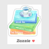 Drink Tea Books Be 読 Happy Vinyl シール (シート)
