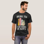 Drink Tea Read Books Be Happy Raglan Baseball 1 Tシャツ (正面フル)