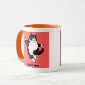 "Drink Tee" タキシードキャットイラスト マグカップ (正面左)