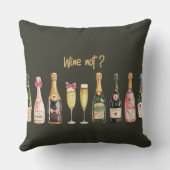 Drink Themed Wine Bottle Wine Not Funny Wine Glass クッション (裏面)