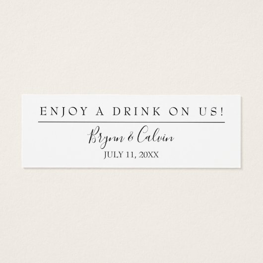 Drink Ticket Wedding Reception Bar Token Card B613 (裏面)