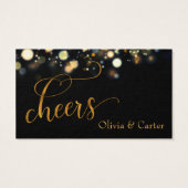 Drink Tickets, Elegant Gold Script & Bokeh (裏面)