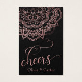 Drink Tickets, Elegant Rose Gold Script & Mandala (裏面)