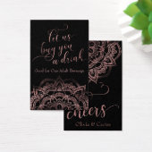 Drink Tickets, Elegant Rose Gold Script & Mandala (デスク)
